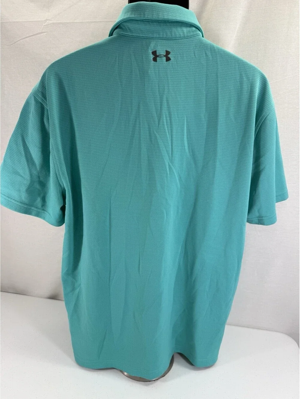 Under Armour Polo Shirt Mens XL Aqua Teal Solid Athletic Golf Heat Gear Loose